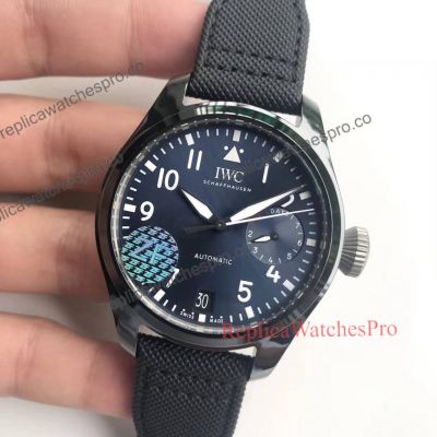 Replica IWC Big Pilot Blue Dial Watch - Le Petit Prince IWC Black Band